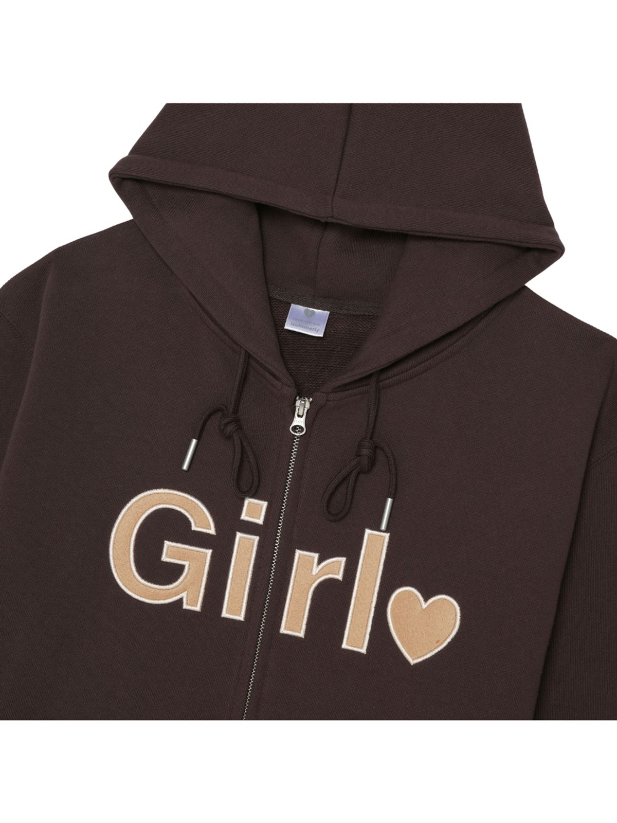 아이썸머리(ISUMMERLY) Girl zip-up hoodie - Brown (걸 후드 집업 브라운)