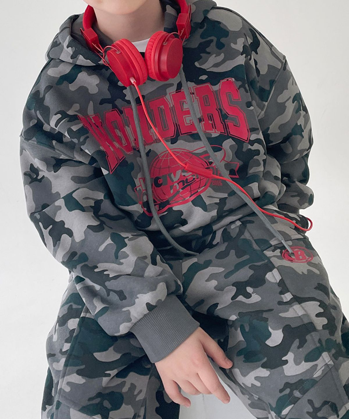 베리클로젯(BERRYCLOSET) [기모] 원더스 카모 후드티