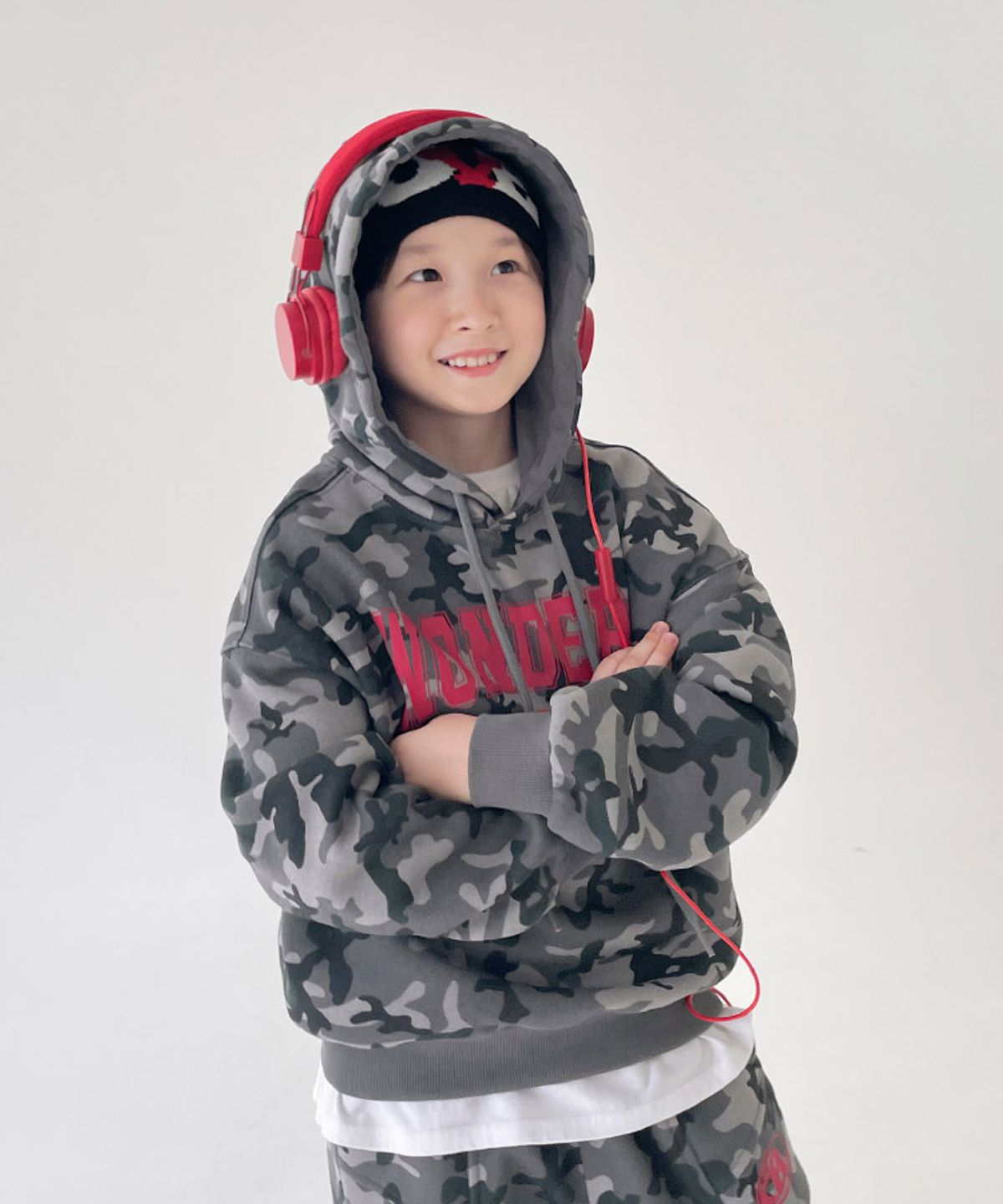 베리클로젯(BERRYCLOSET) [기모] 원더스 카모 후드티