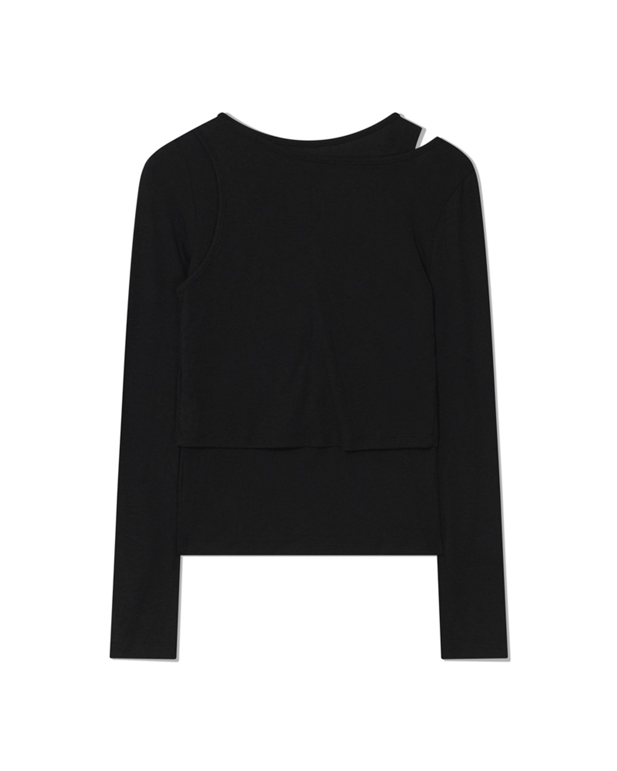 모아(MOAA) Split shoulder Long sleeve (BLACK)