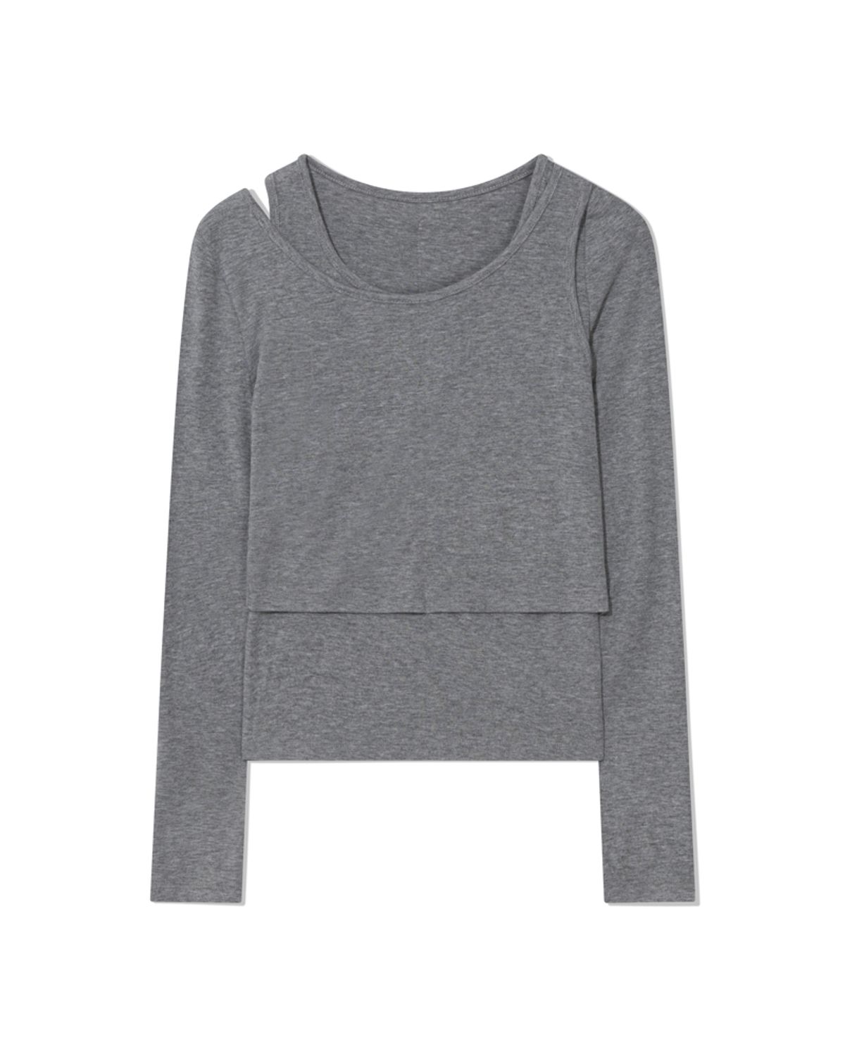 모아(MOAA) Split shoulder Long sleeve (GRAY)
