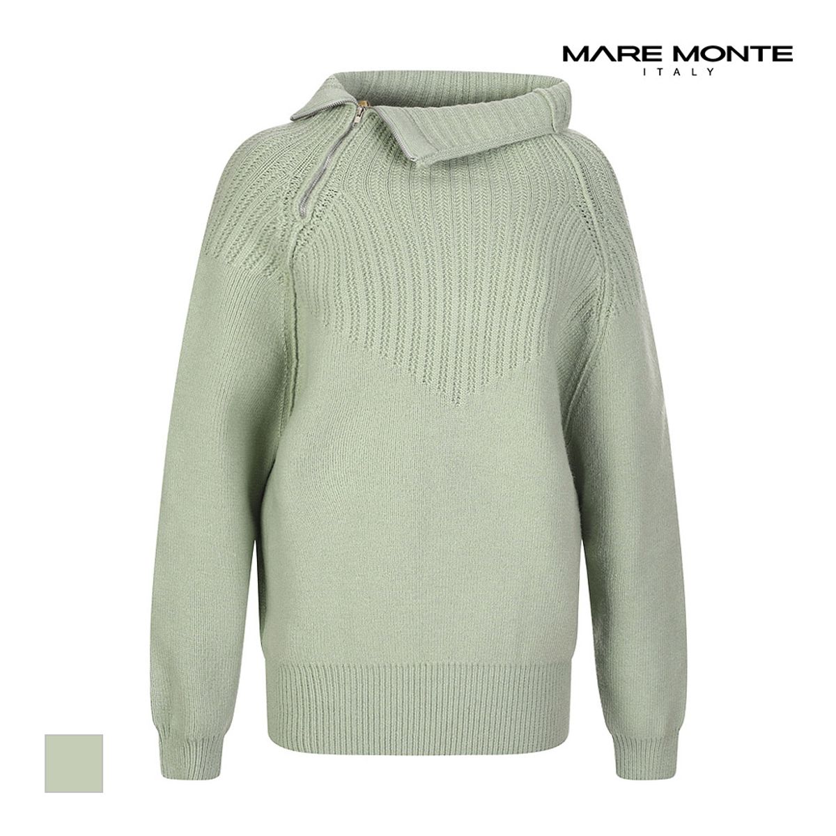 마레몬떼(MAREMONTE) 사이드 집업 카라 니트_M23NMKT85P0
