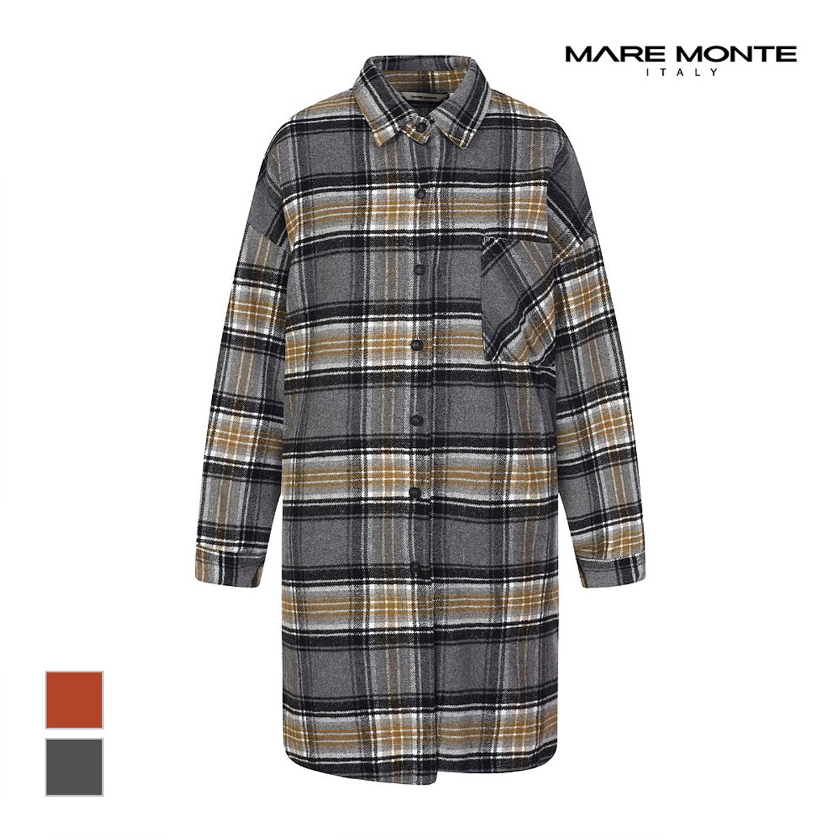 마레몬떼(MAREMONTE) 체크패턴 롱 셔츠_M23NMBL01D0