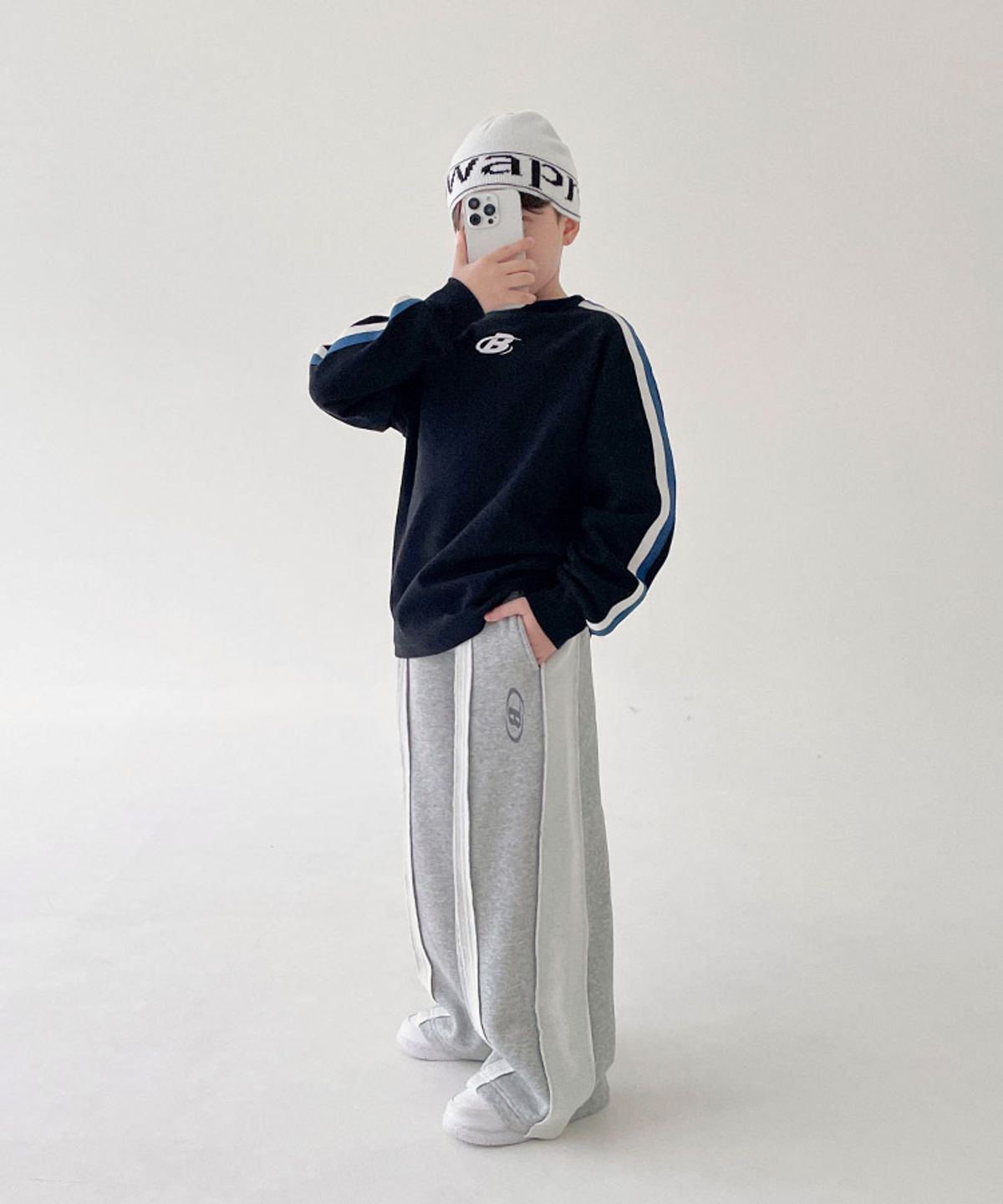 베리클로젯(BERRYCLOSET) [기모] 더블 트랙 라인 팬츠