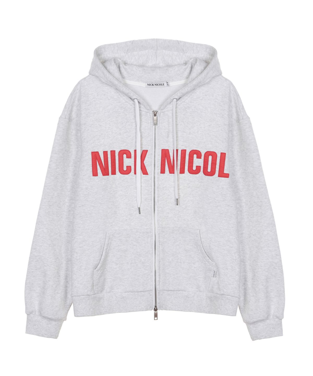 닉앤니콜(NICK&NICOLE) NICOLE PATCH WARM HOOD ZIP UP_MELANGE
