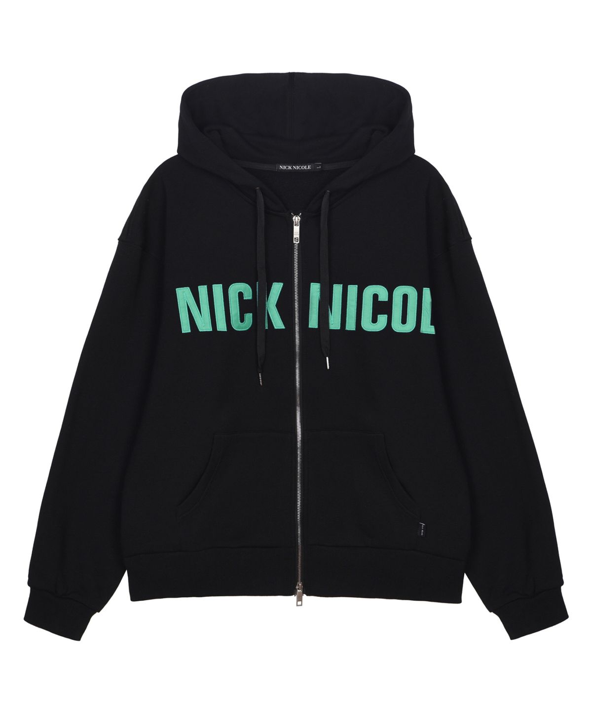 닉앤니콜(NICK&NICOLE) NICOLE PATCH WARM HOOD ZIP UP_BLACK