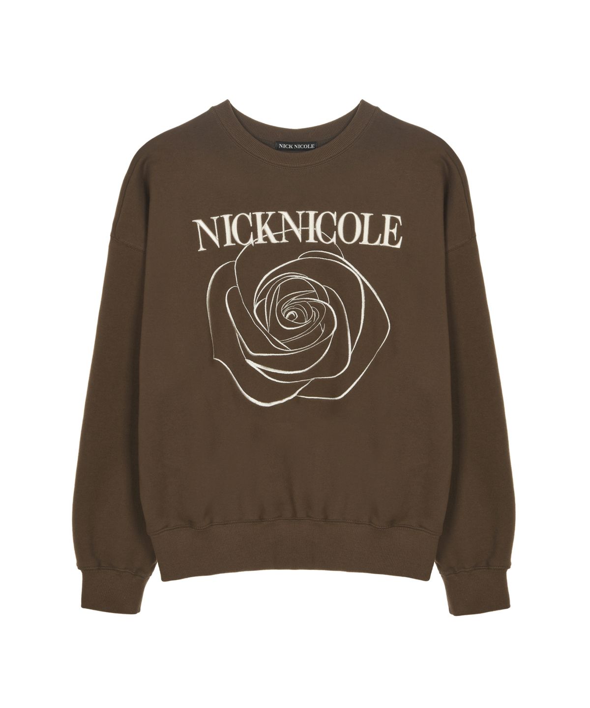 닉앤니콜(NICK&NICOLE) VOLUME NICOLE ROSE SWEATSHIRT_BROWN CREAM