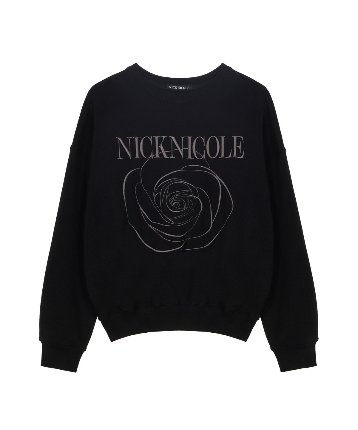 닉앤니콜(NICK&NICOLE) VOLUME NICOLE ROSE SWEATSHIRT_BLACK CHARCOAL