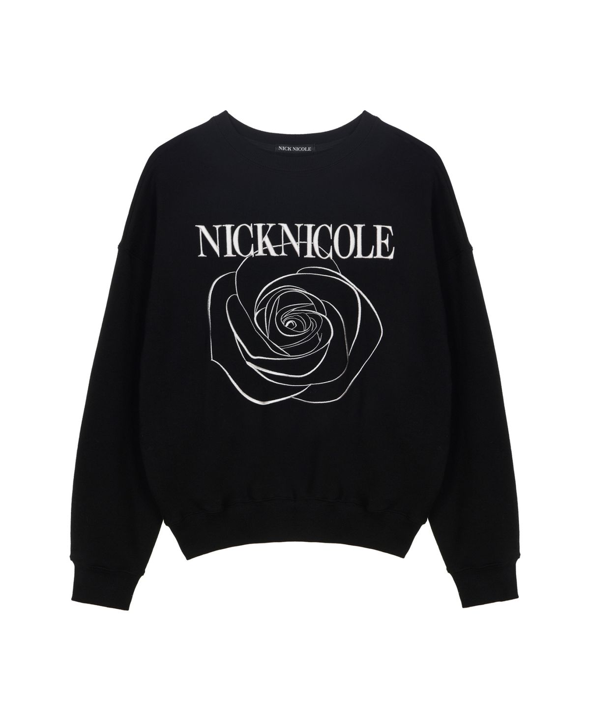 닉앤니콜(NICK&NICOLE) VOLUME NICOLE ROSE SWEATSHIRT_BLACK WHITE