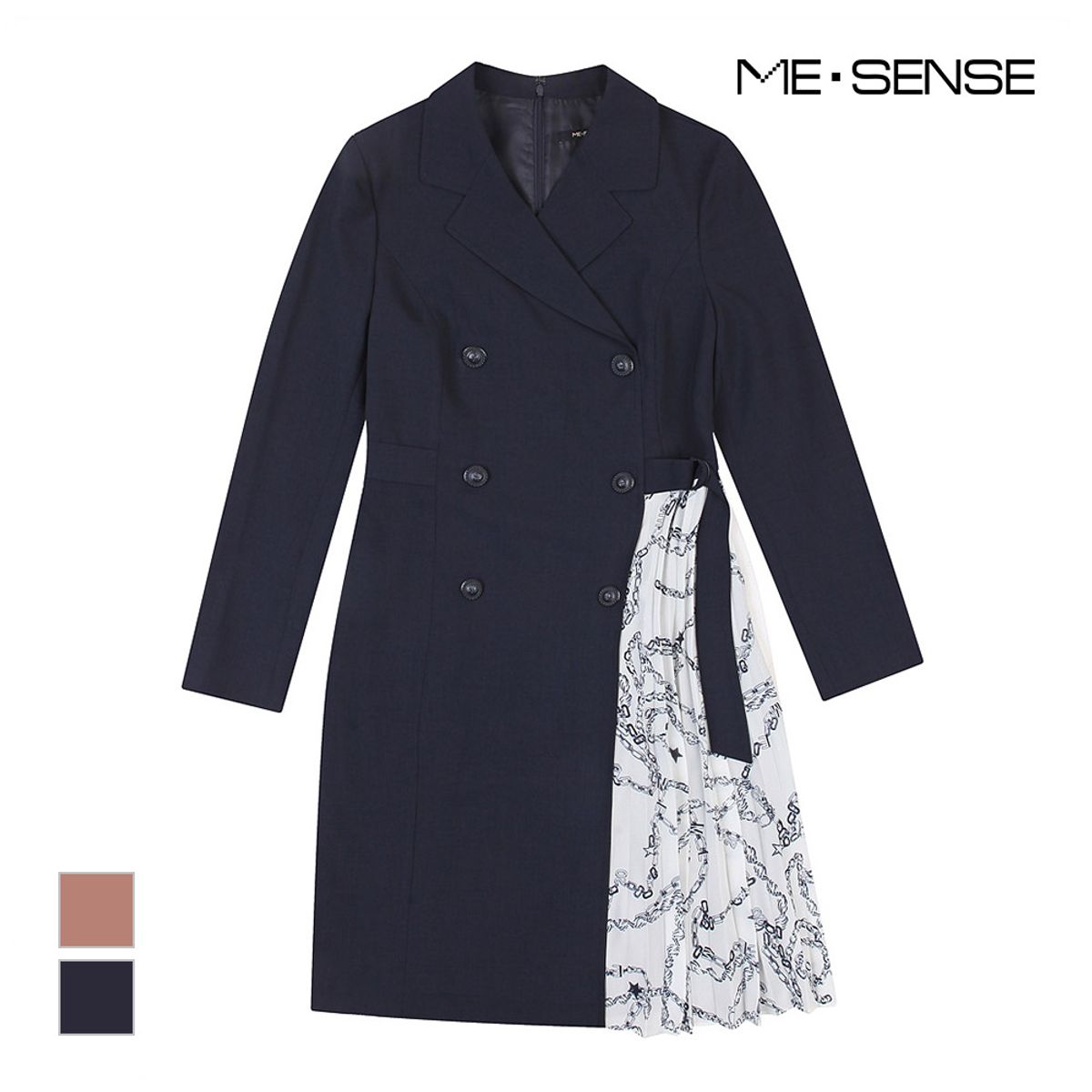 미센스(MESENSE) 배색포인트 버튼 카라원피스_MB29OPM125Z