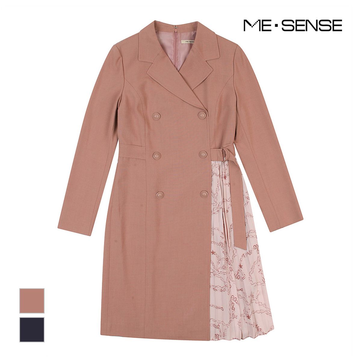 미센스(MESENSE) 배색포인트 버튼 카라원피스_MB29OPM125Z
