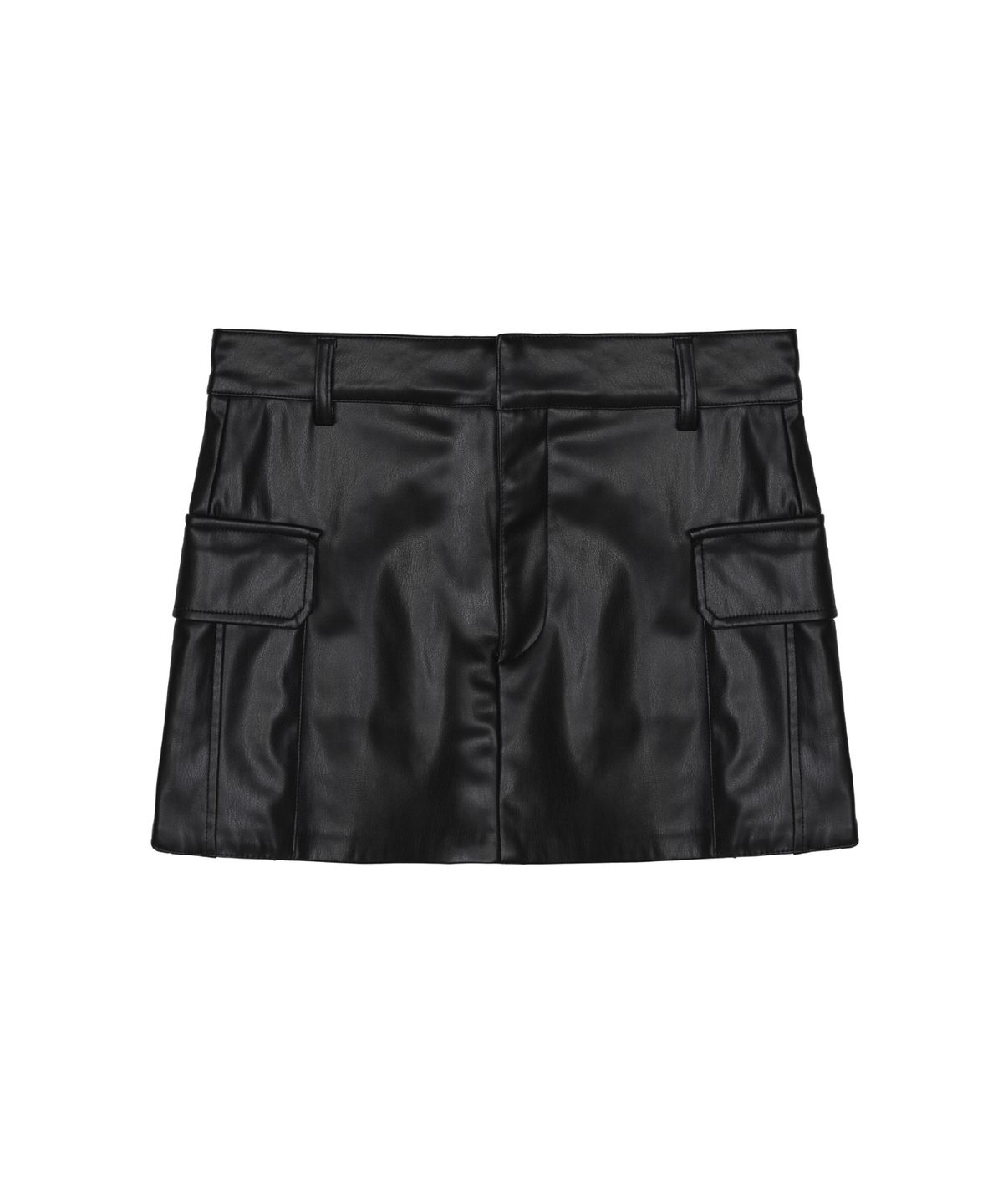 닉앤니콜(NICK&NICOLE) SOFT LEATHER WAIST MINI SKORT_BLACK