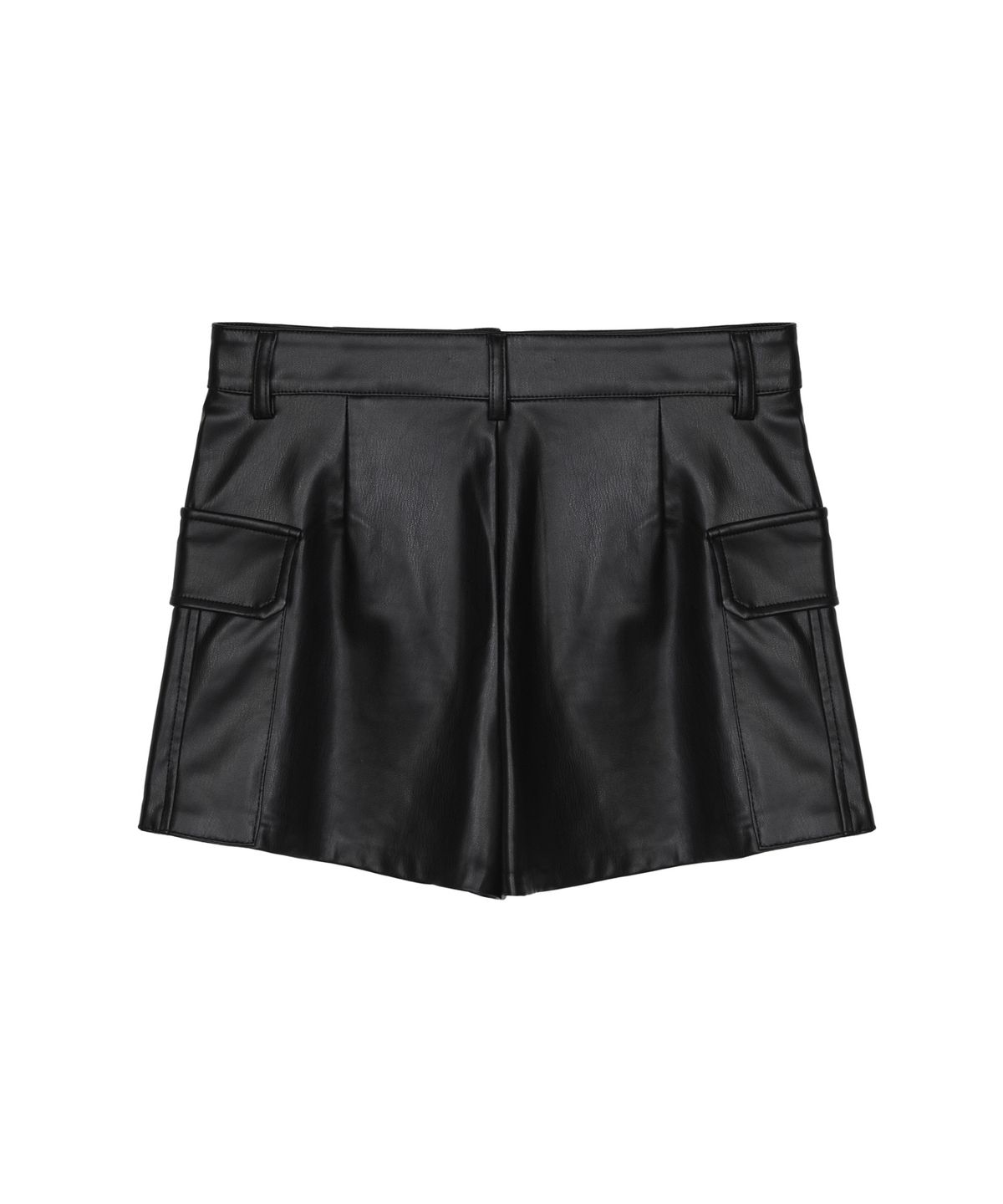 닉앤니콜(NICK&NICOLE) SOFT LEATHER WAIST MINI SKORT_BLACK