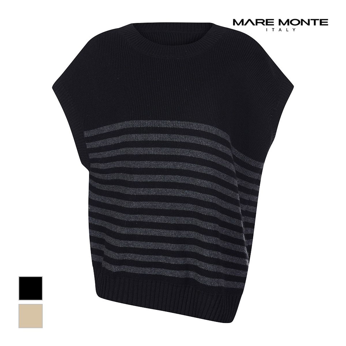 마레몬떼(MAREMONTE) 스트라이프 니트베스트_M23OMKT84M0