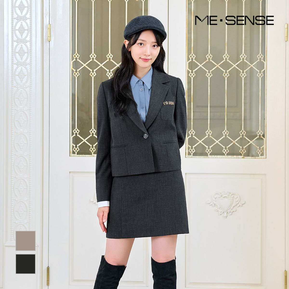 미센스(MESENSE) 모던체크 미니스커트_MB39SKM183Z