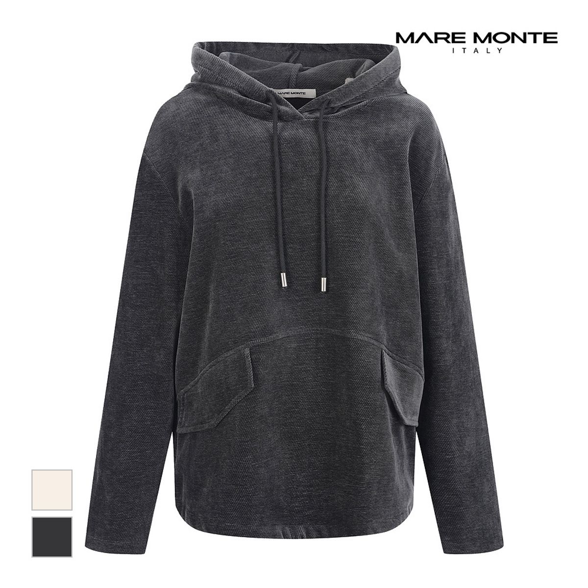 마레몬떼(MAREMONTE) 후드넥 밑단스트링 블라우스_M22OMBL04S0