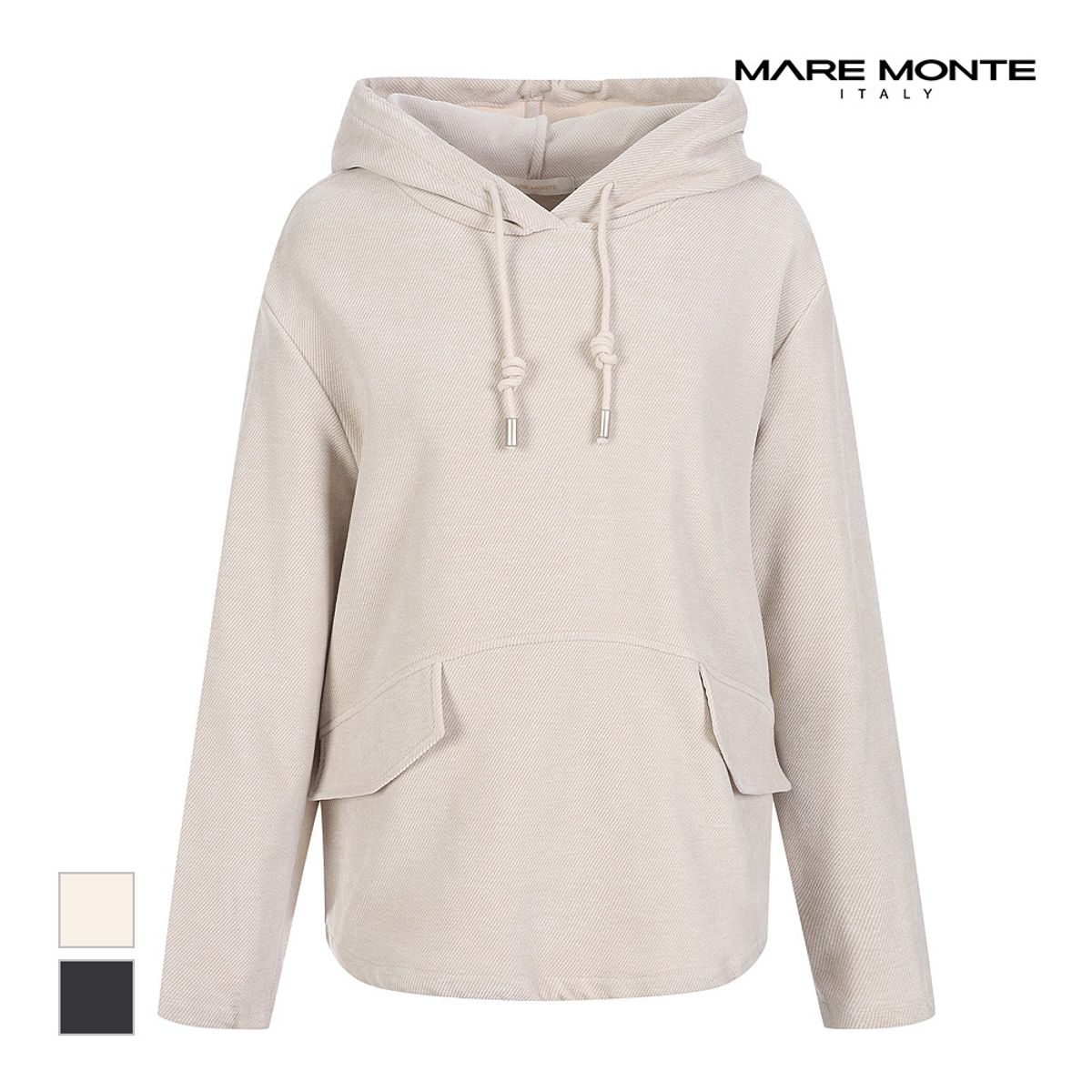 마레몬떼(MAREMONTE) 후드넥 밑단스트링 블라우스_M22OMBL04S0