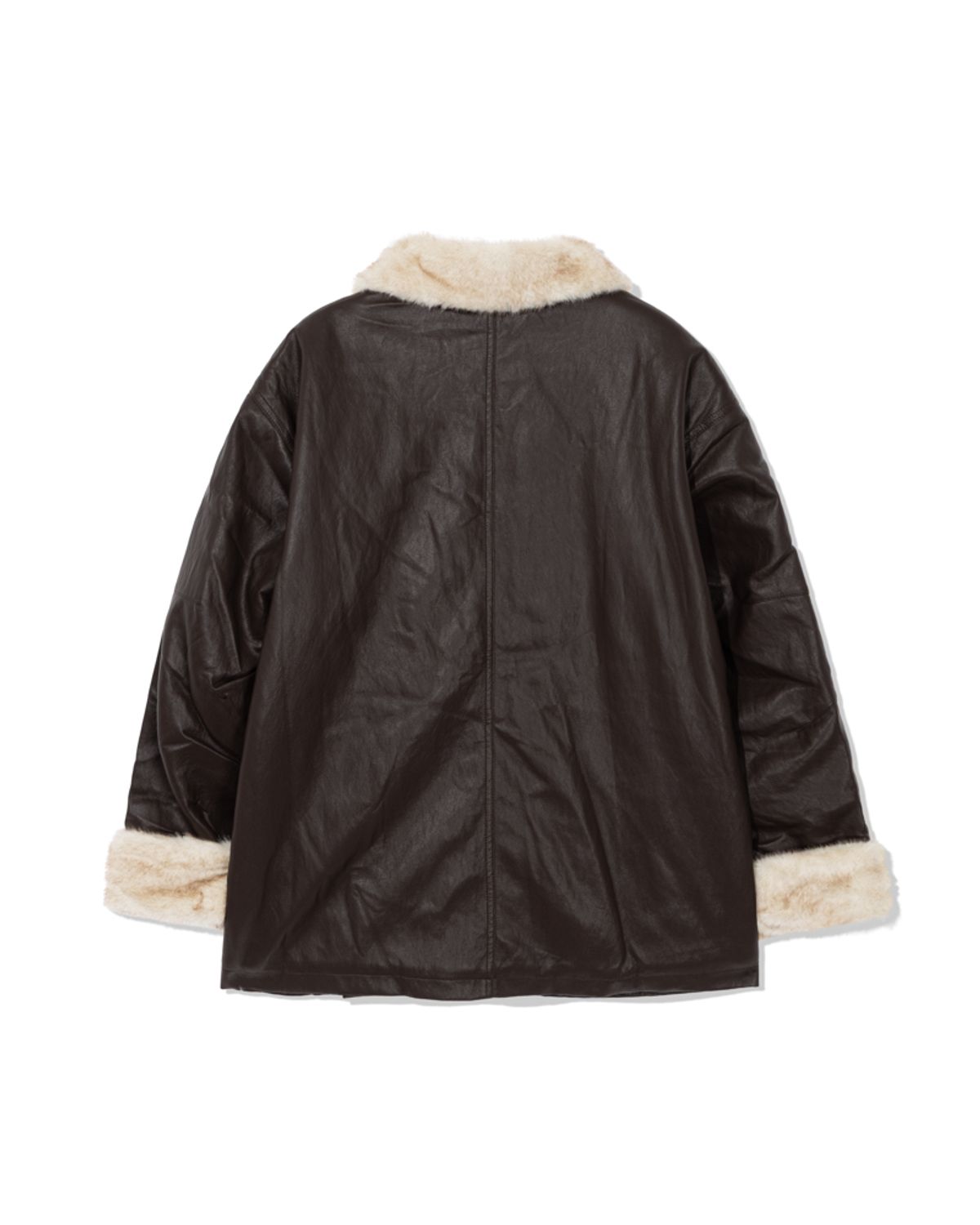 모아(MOAA) Fade fur Leather coat (Chesnut Shearling)
