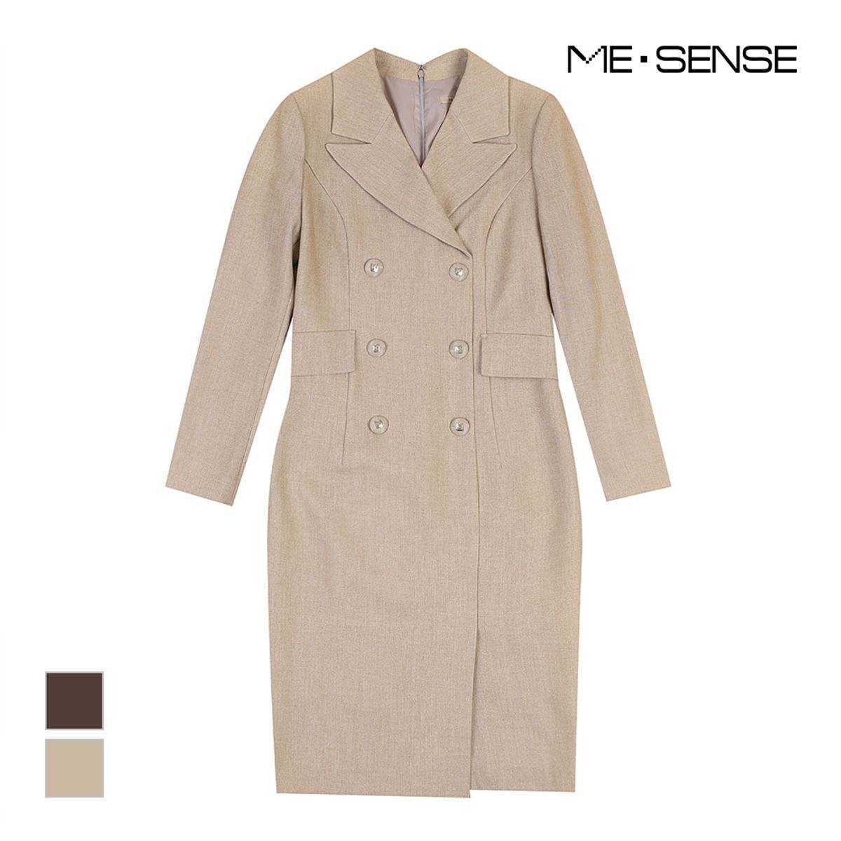 미센스(MESENSE) 더블버튼 카라원피스_MB2ZOPM106Z