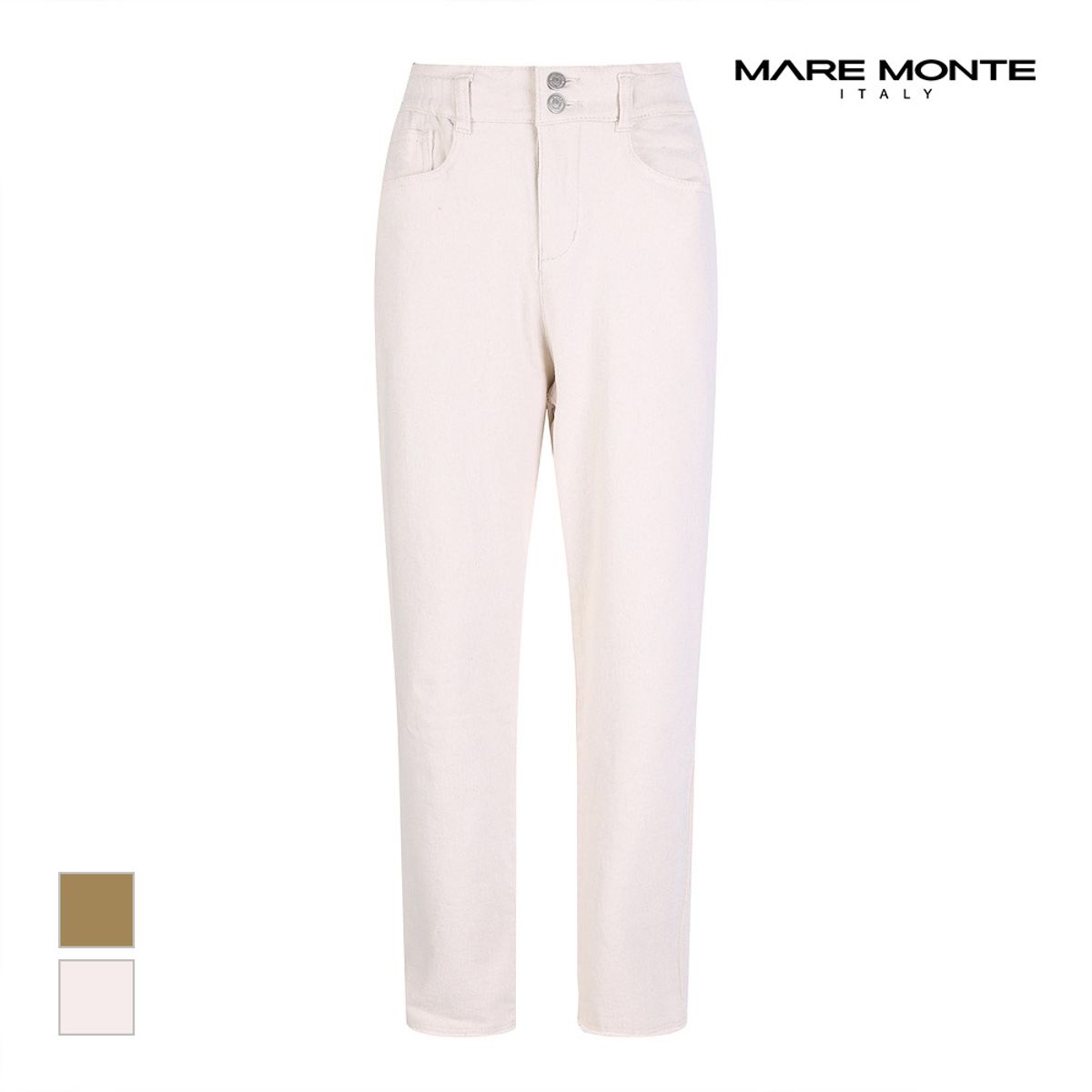 마레몬떼(MAREMONTE) 투버튼 밴딩디자인 팬츠_M21NMSL12P0