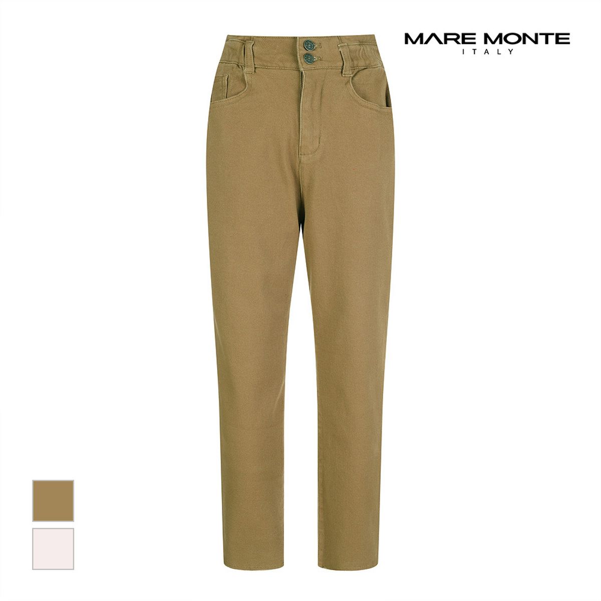 마레몬떼(MAREMONTE) 투버튼 밴딩디자인 팬츠_M21NMSL12P0