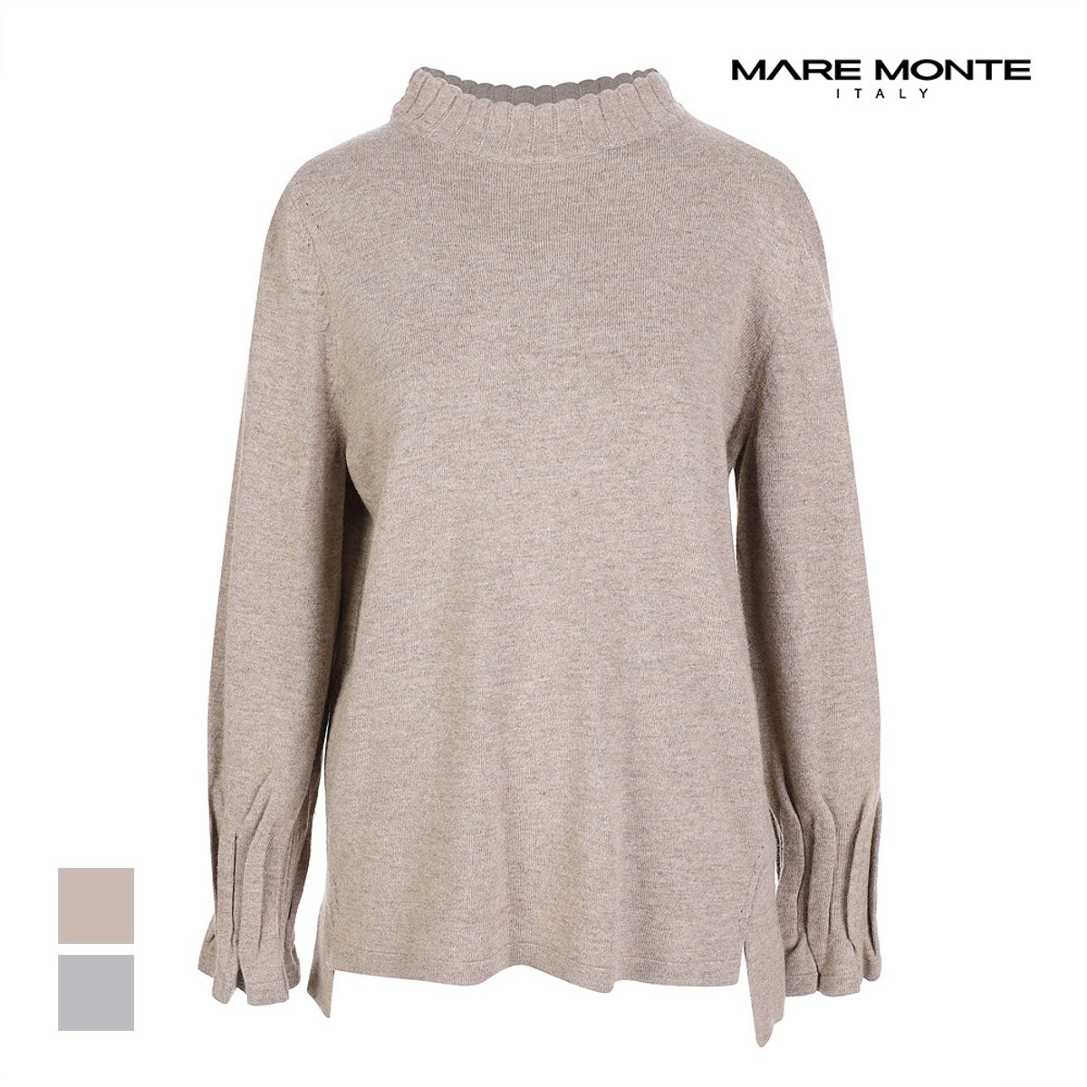 마레몬떼(MAREMONTE) 밑단 언발 반목넥 니트_M21OMKT82P0