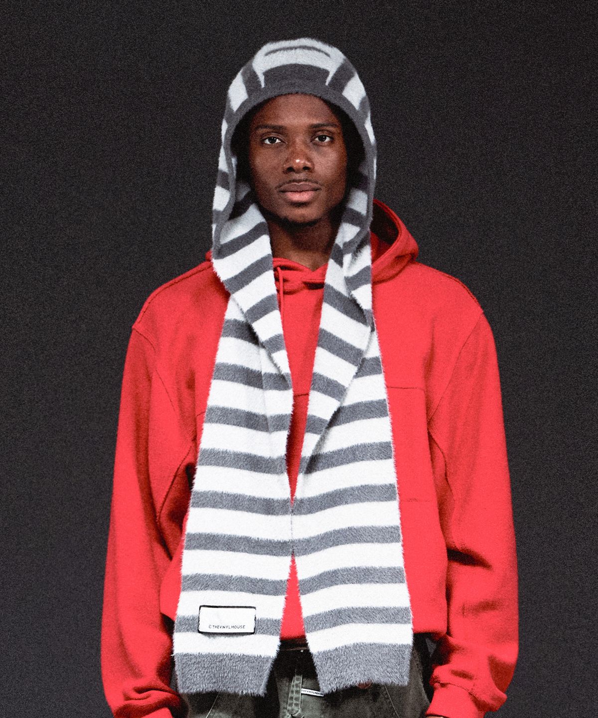 더바이닐하우스(THEVINYLHOUSE) HOODED MUFFLER GREY