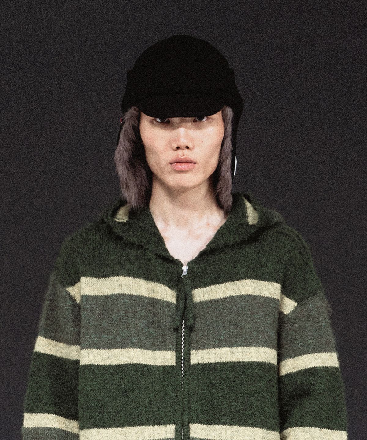 더바이닐하우스(THEVINYLHOUSE) FUR EARFLAP BEANIE BLACK