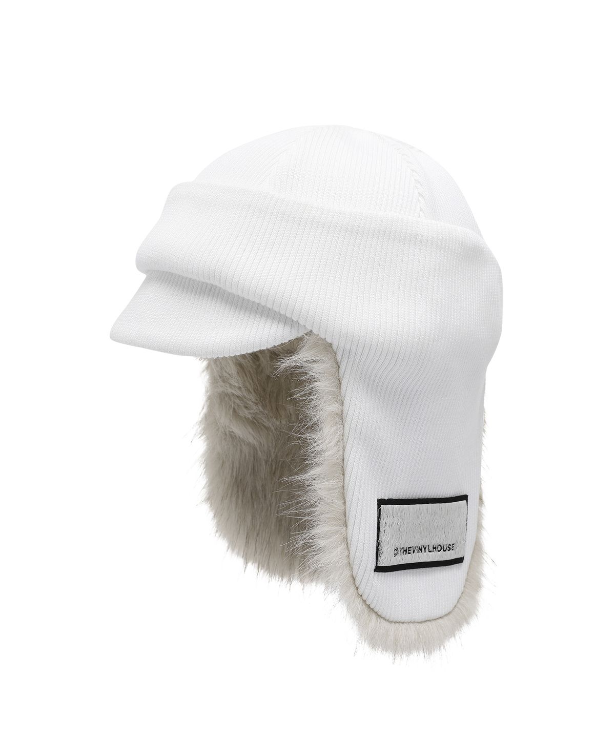 더바이닐하우스(THEVINYLHOUSE) FUR EARFLAP BEANIE IVORY