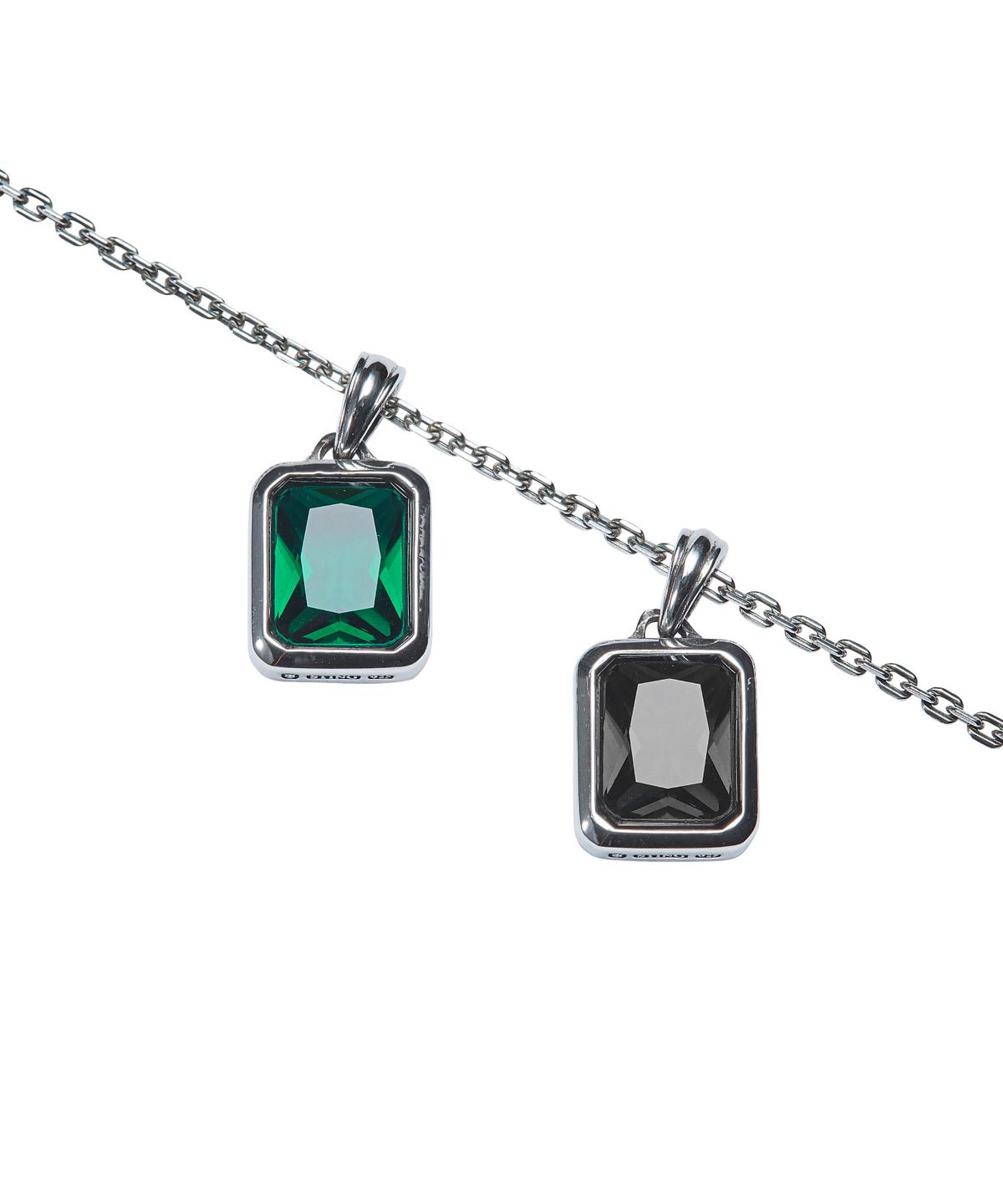 스팅925(STING925) Green Emerald Cut Pendant