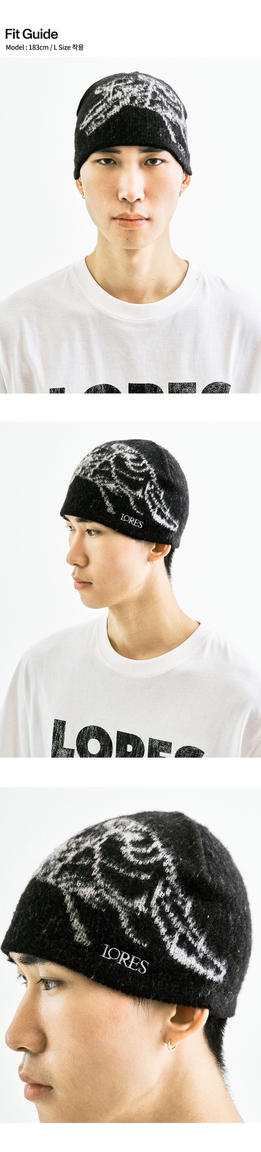 MUSINSA公式 | LORES Puppet Mohair Beanie - Black