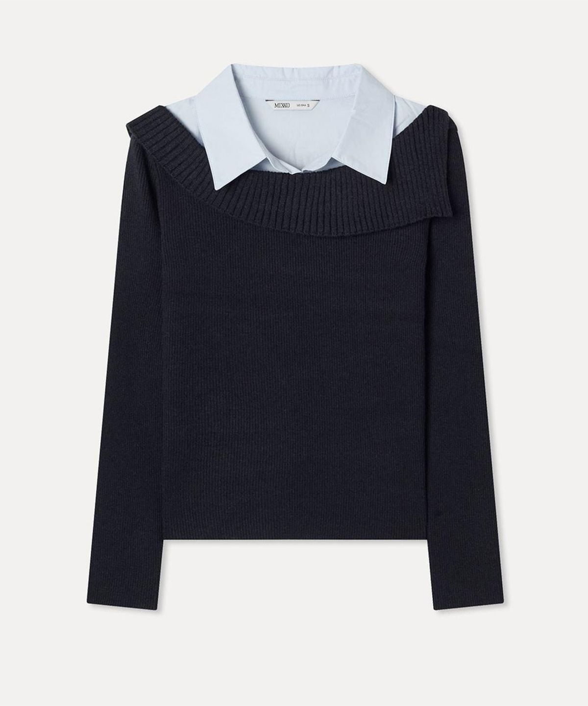 미쏘(MIXXO) 오프숄더 셔츠카라 풀오버_MIWKAG90QT