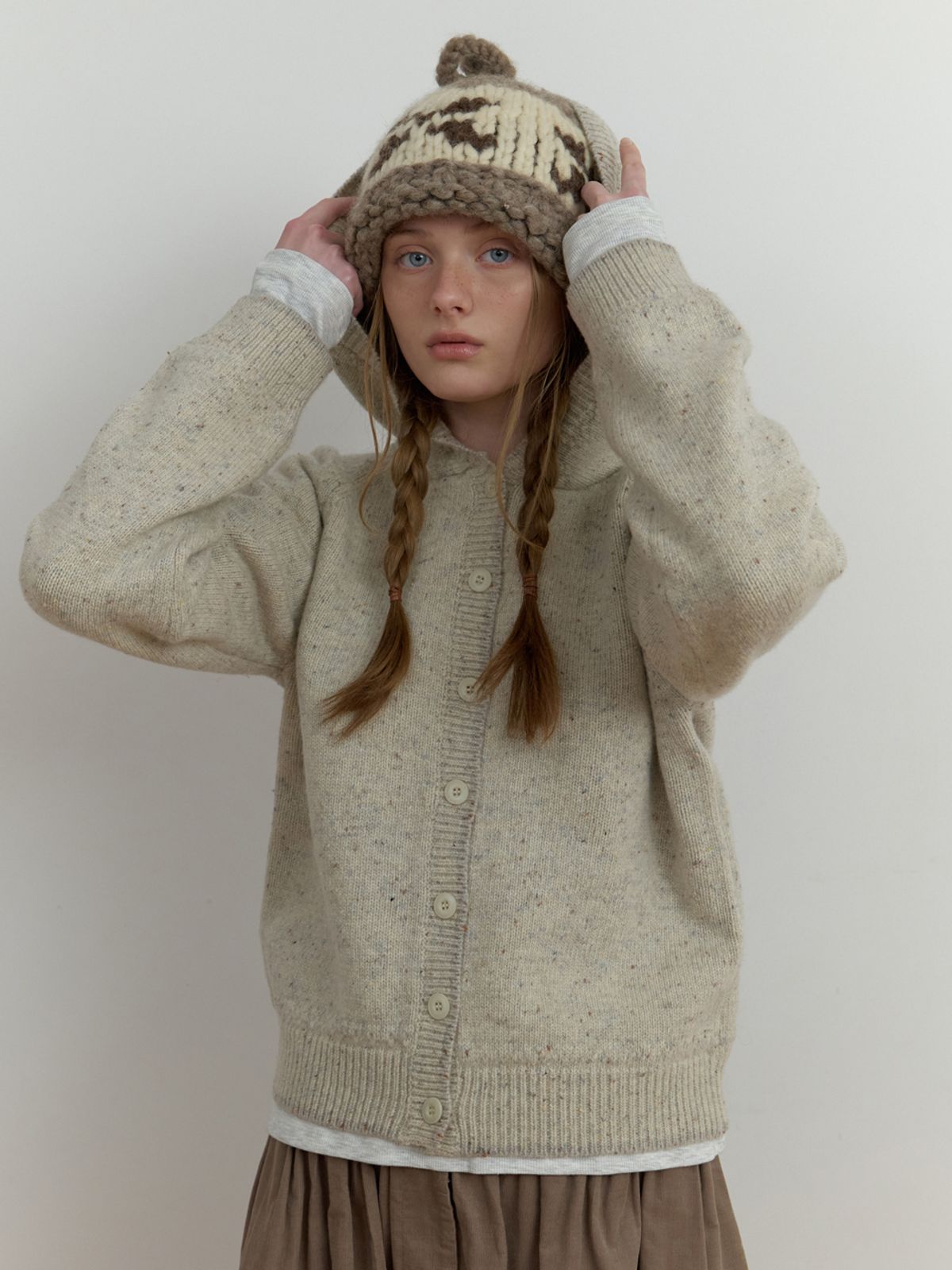 더미튼(THEMITTEN) Neive hoodie knit (oatmeal)
