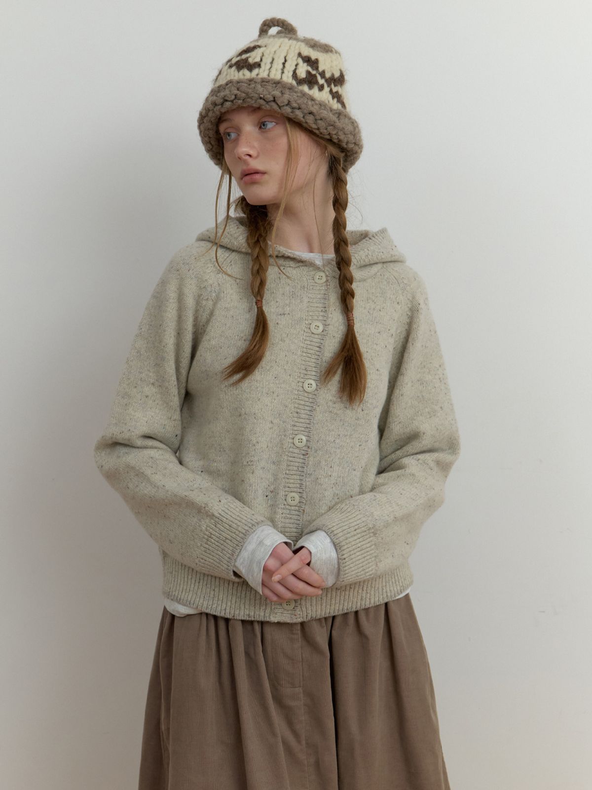 더미튼(THEMITTEN) Neive hoodie knit (oatmeal)