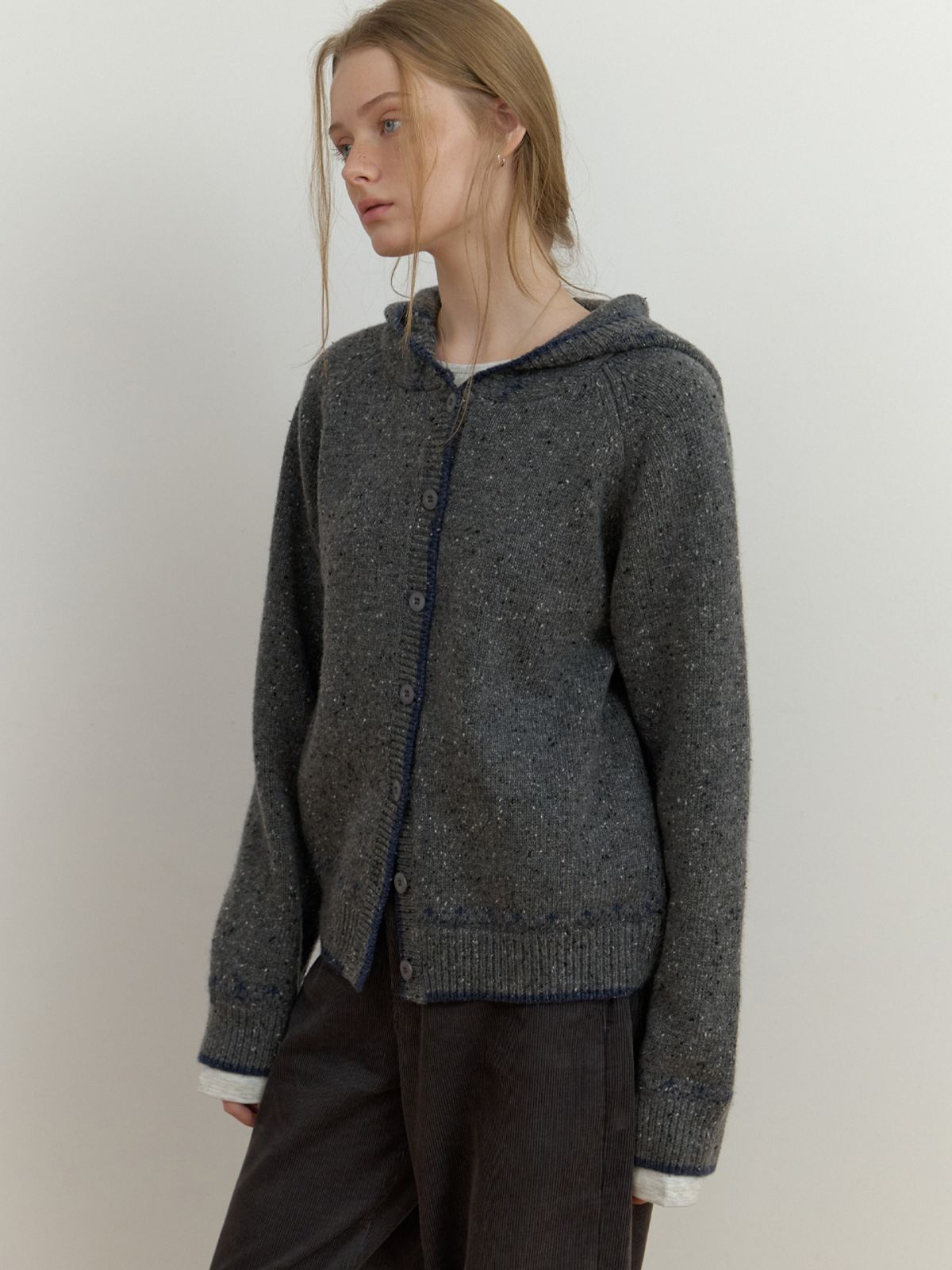 더미튼(THEMITTEN) Neive hoodie knit (charcoal)