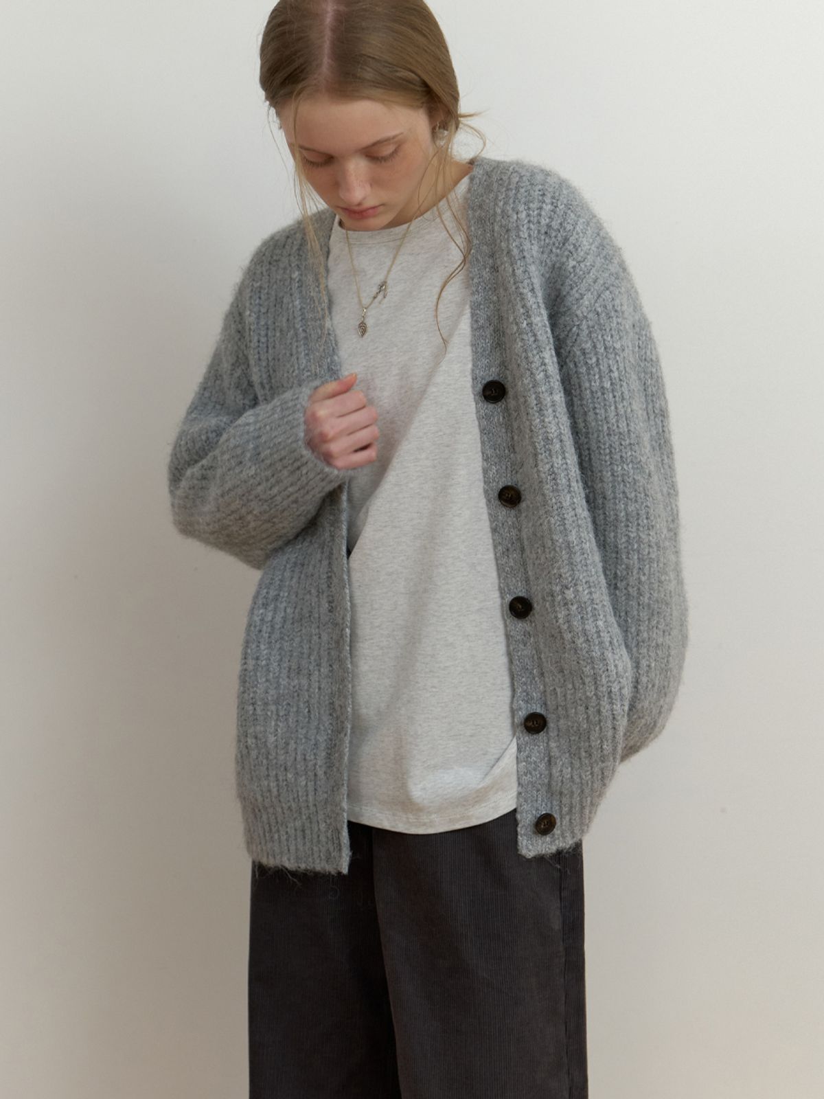 더미튼(THEMITTEN) Chord v cardigan (melange gray)