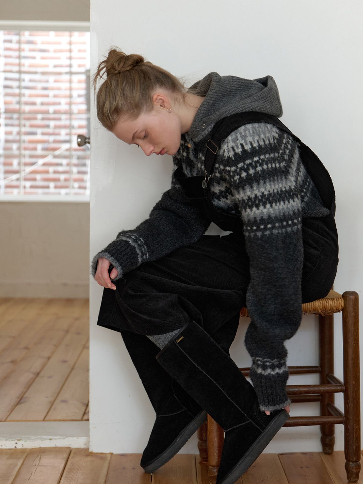 더미튼(THEMITTEN) Swed nordic cardigan (charcoal)