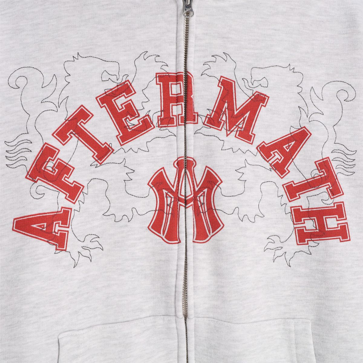 애프터매스(AFTERMATH) ATM LOGO ZIP HOODIE HEATHER GREY