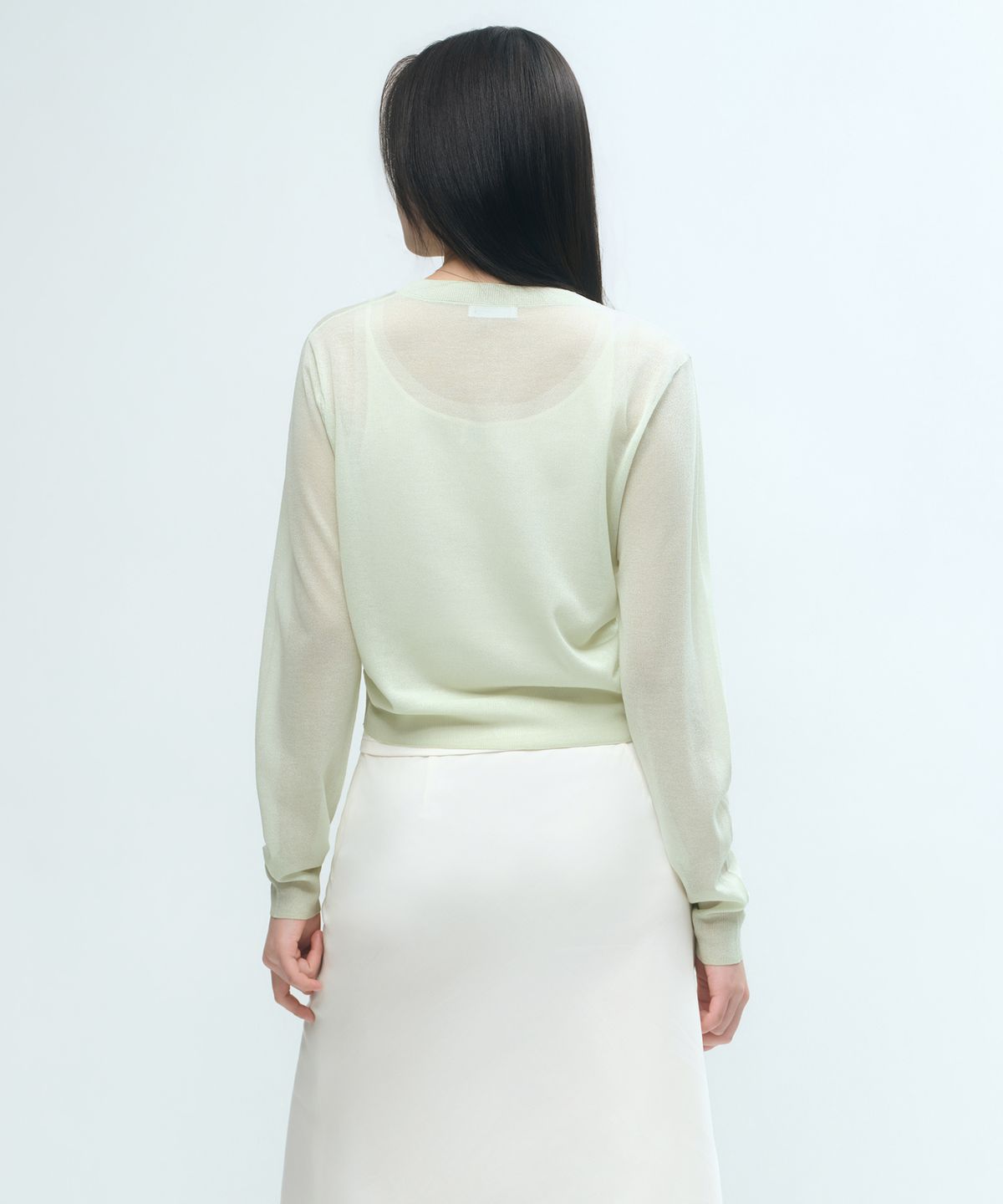 무신사 스탠다드 우먼(MUSINSA STANDARD WOMAN) 우먼즈 시어 라운드 넥 가디건 [페일 민트]