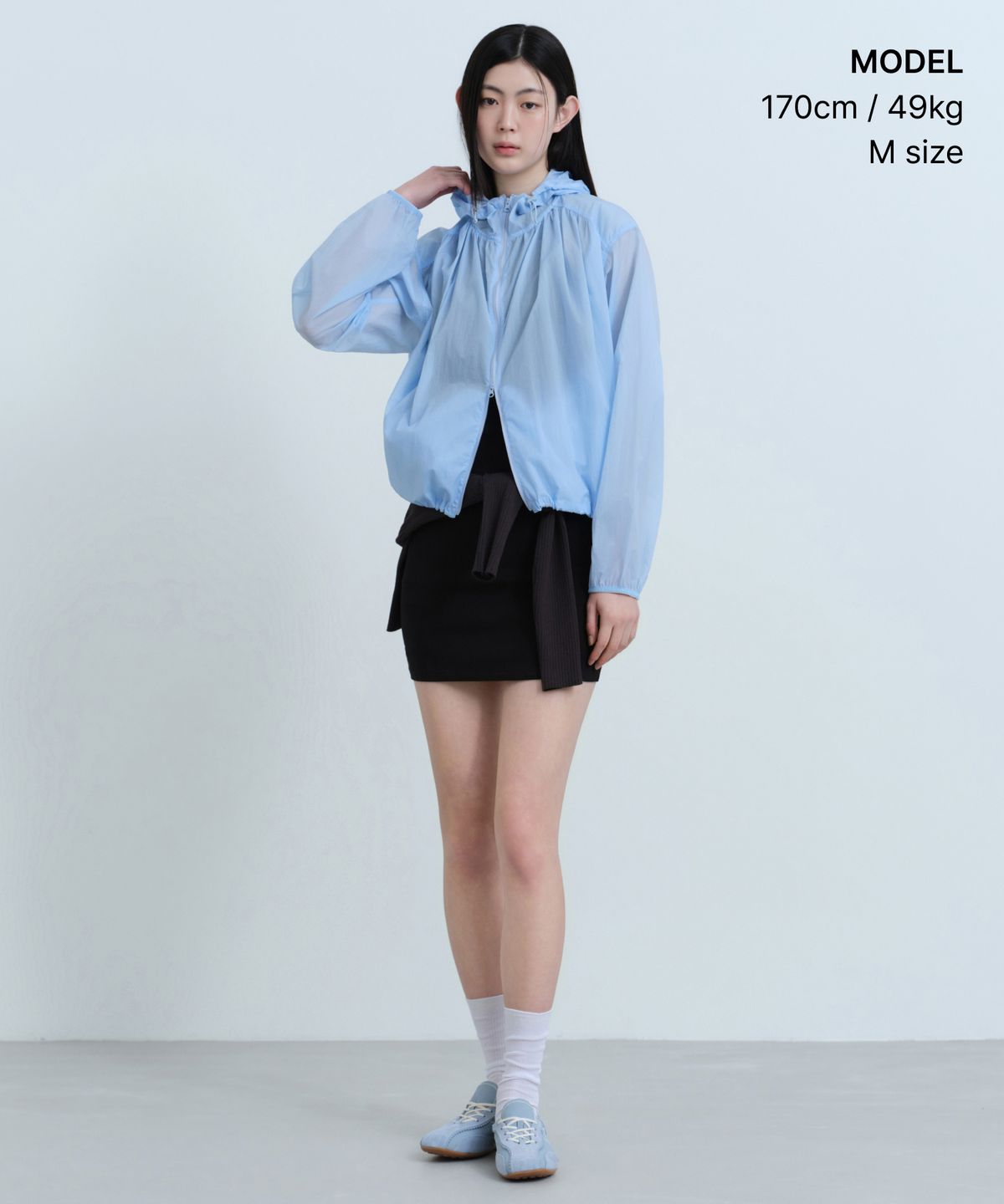 무신사 스탠다드 우먼(MUSINSA STANDARD WOMAN) 우먼즈 시어 볼륨 윈드브레이커 재킷 [클라우디 블루]