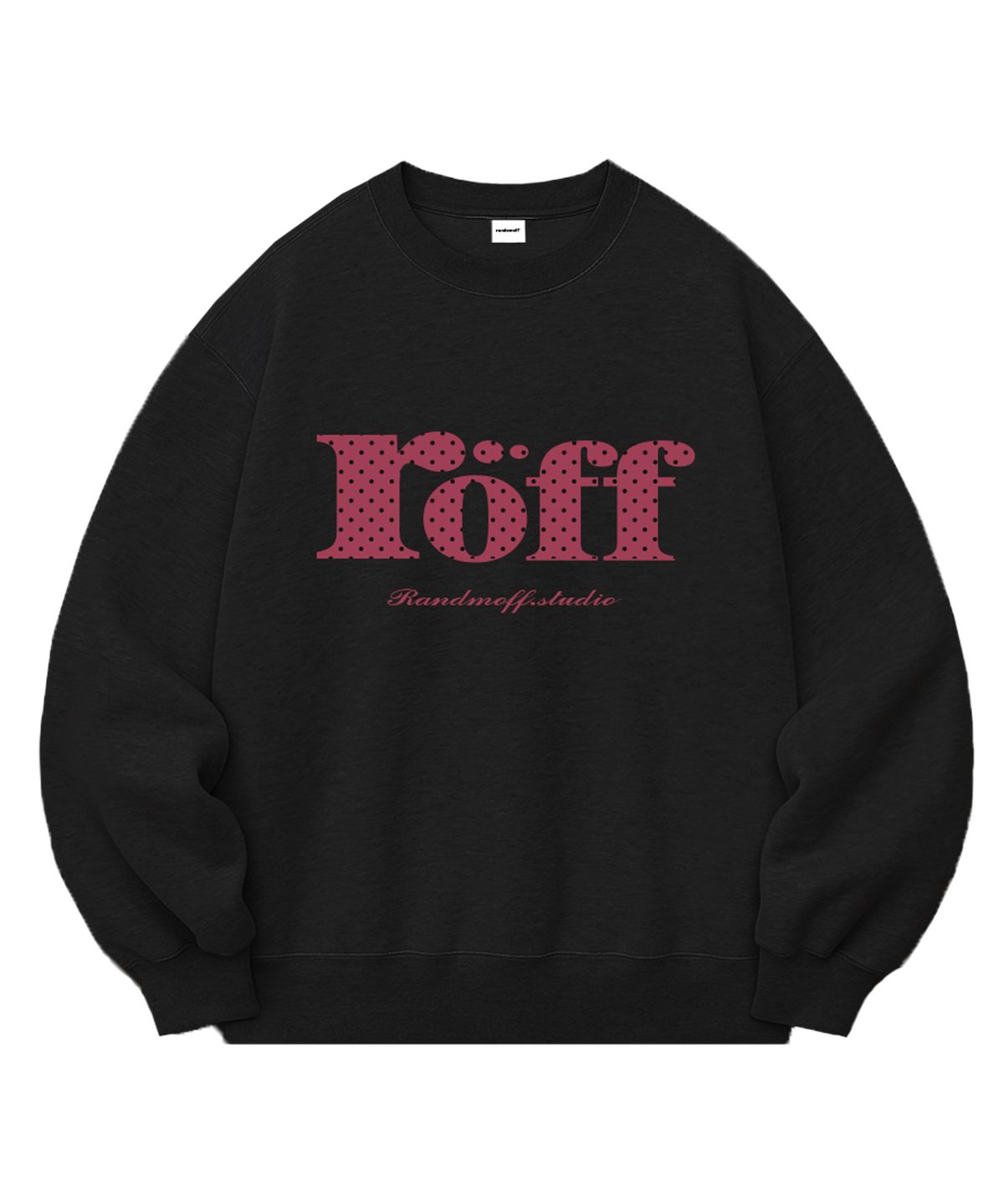 랜덤오프(RANDOMOFF) [기모선택] RÖFF TYPE PLAY DOT SEMI OVER FIT SWEATSHIRT (5color)