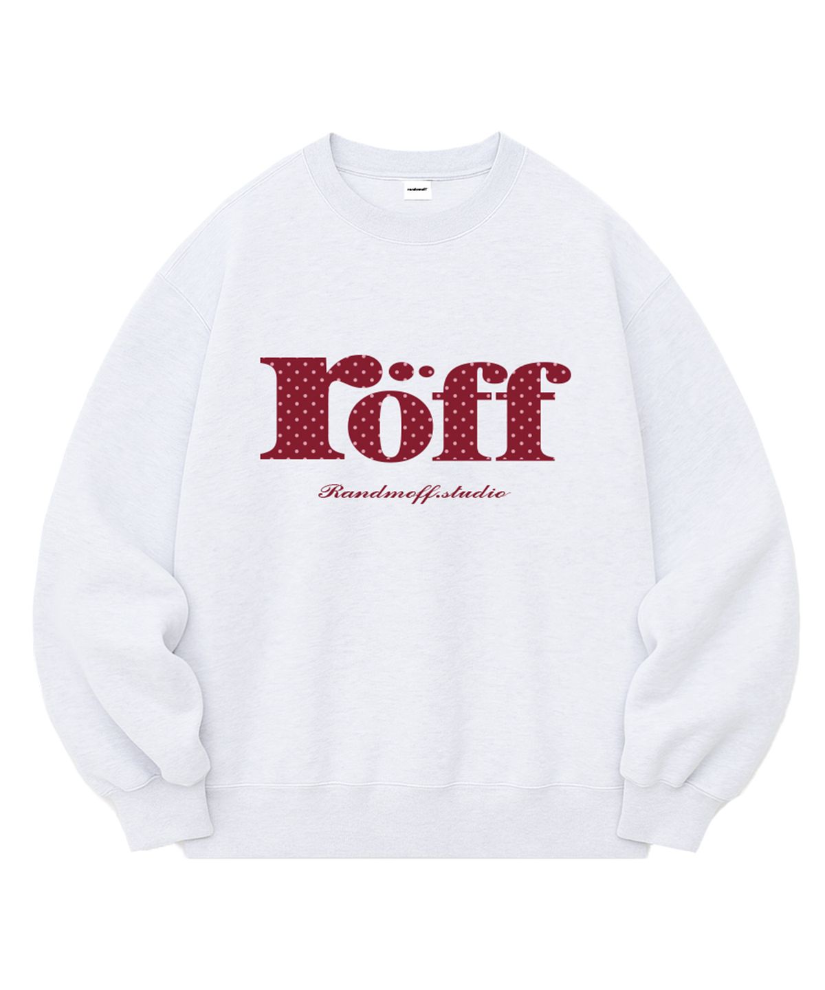랜덤오프(RANDOMOFF) [기모선택] RÖFF TYPE PLAY DOT SEMI OVER FIT SWEATSHIRT (5color)