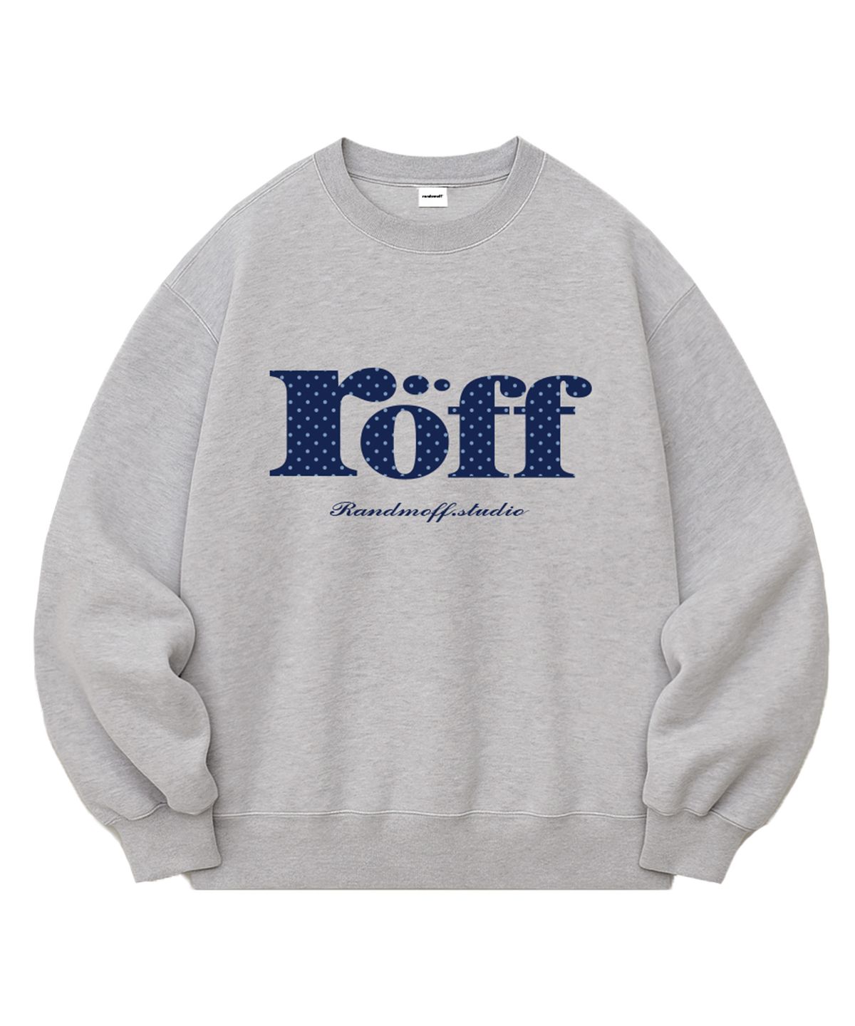 랜덤오프(RANDOMOFF) [기모선택] RÖFF TYPE PLAY DOT SEMI OVER FIT SWEATSHIRT (5color)