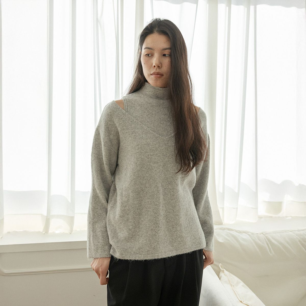 랭썬(LANGSON) LS_Elegant high-neck knit two-piece set_3color