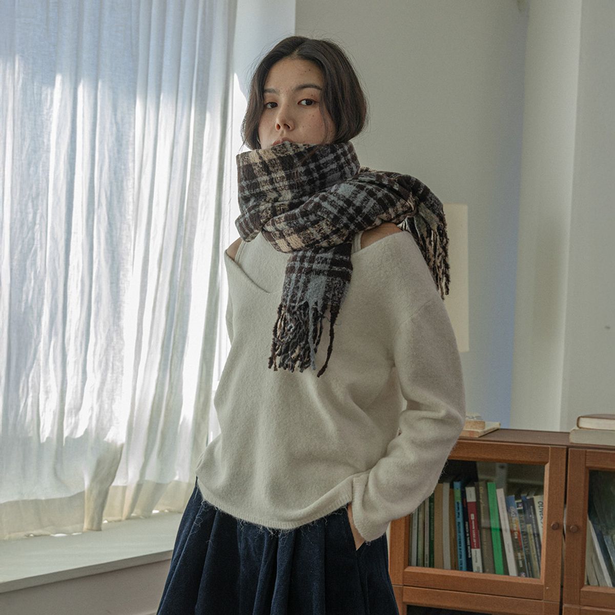 랭썬(LANGSON) LS_Elegant high-neck knit two-piece set_3color