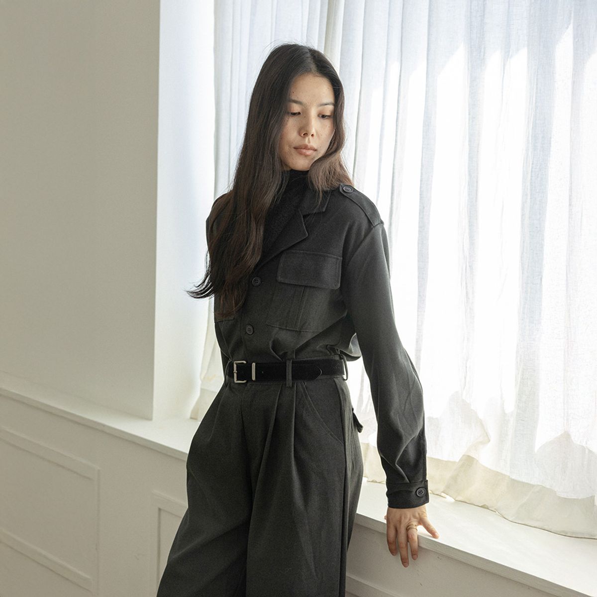 랭썬(LANGSON) LS_Slim-fit formal dress pants_BEIGE GRAY