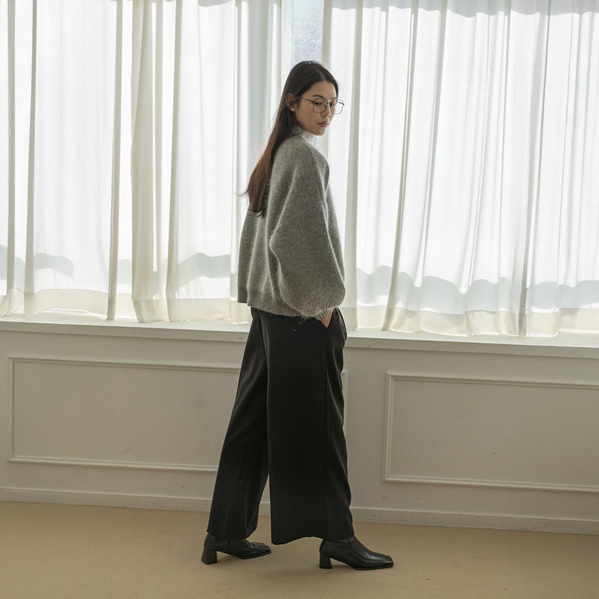 랭썬(LANGSON) LS_Casual drape leg pants_2color