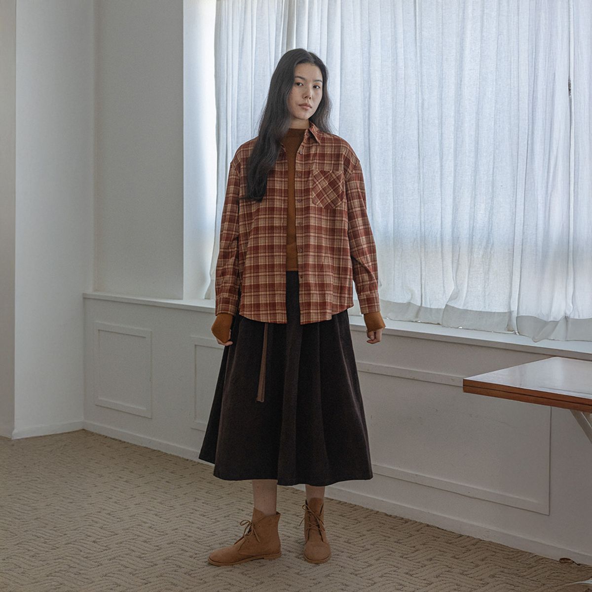 랭썬(LANGSON) LS_Winter plaid shirt_RED