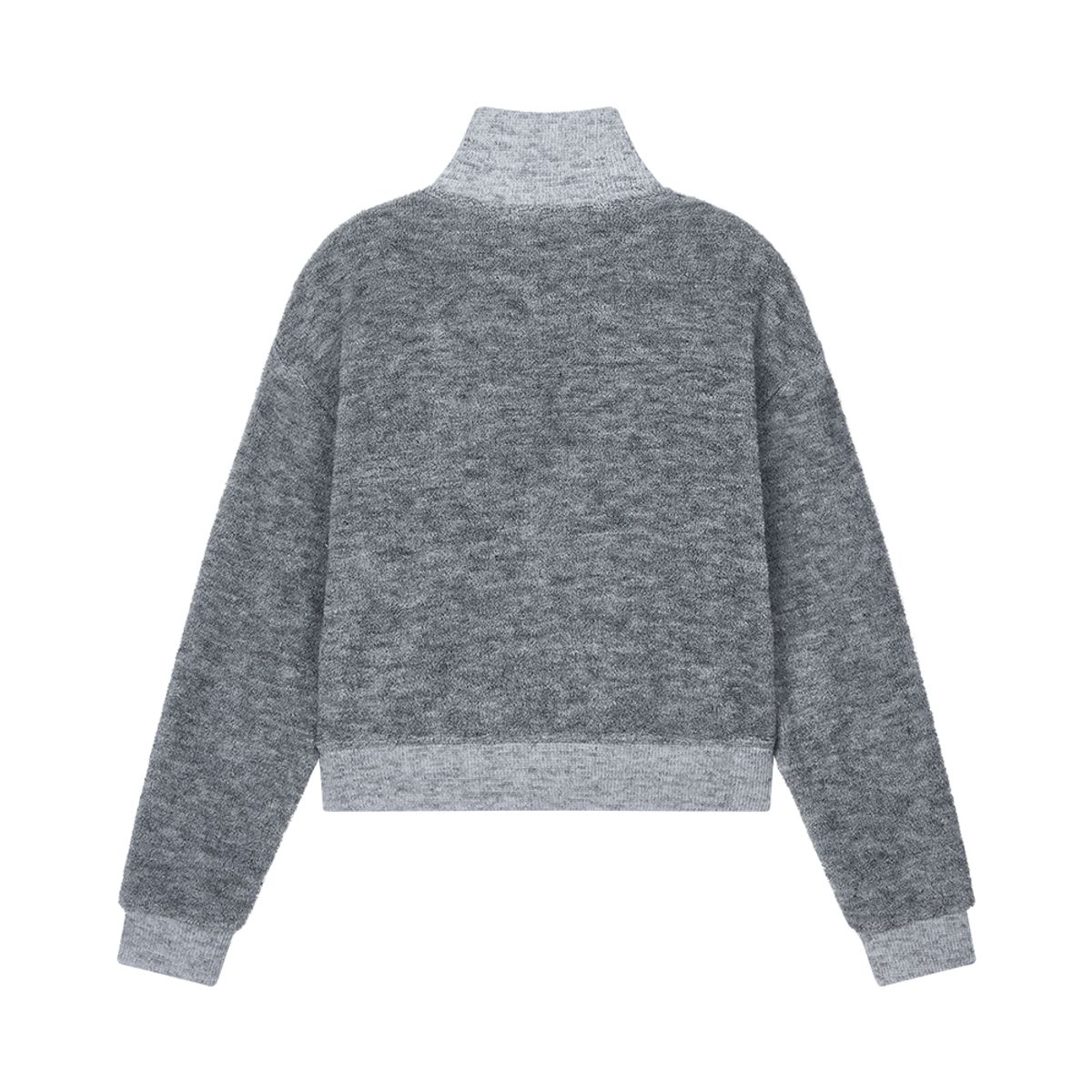 솜속(SOMSOC) SYMBOL HAIRY KNIT ZIP-UP_M.GREY