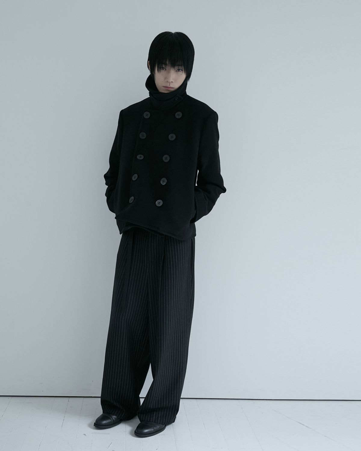 키류(KIRYU) PEA COAT (BLACK)